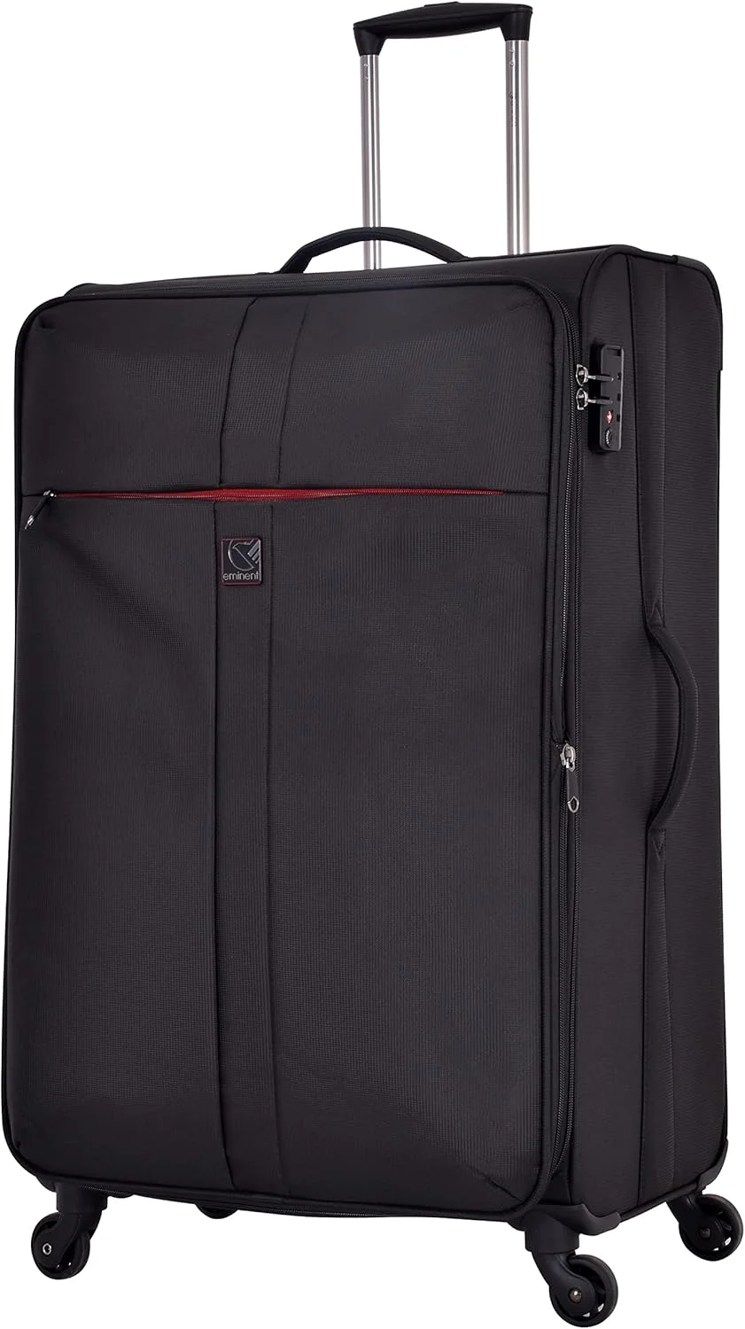 چمدان نرم جادار یونی‌سکس ایمیننت، پلی‌استر سبک وزن، چرخ‌دار و قابل افزایش حجم با قفل TSA مدل V6101 (چمدان سایز بزرگ 28 اینچ، مشکی)