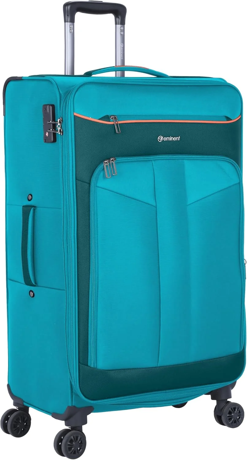 چمدان چرخدار نرم و سبک وزن پلی استر قابل گسترش ایمیننت مدل E788SZ با 4 چرخ دوبل گردان و قفل TSA سه رقمی (چمدان سایز بزرگ 28 اینچی، سبز)