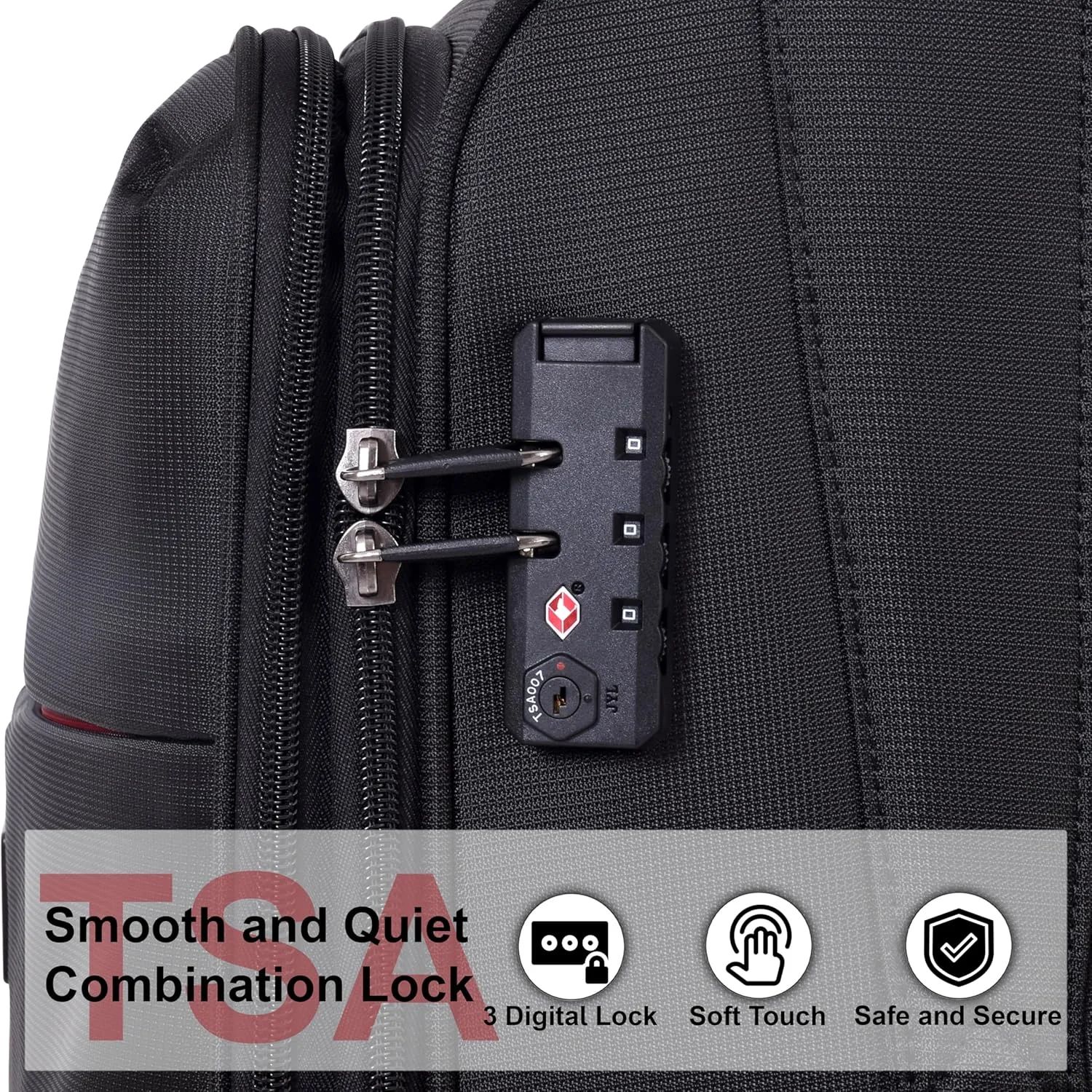 چمدان نرم جادار یونی‌سکس ایمیننت، پلی‌استر سبک وزن، چرخ‌دار و قابل افزایش حجم با قفل TSA مدل V6101 (چمدان سایز بزرگ 28 اینچ، مشکی)