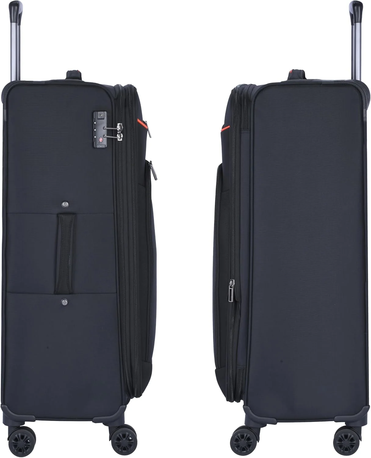 چمدان چرخدار نرم پلی استر قابل گسترش یونی‌سکس ایمیننت با 4 چرخ دوبل گردان و قفل TSA و زیپ ایمن، E765SZ (چمدان سایز بزرگ 28 اینچ، مشکی)