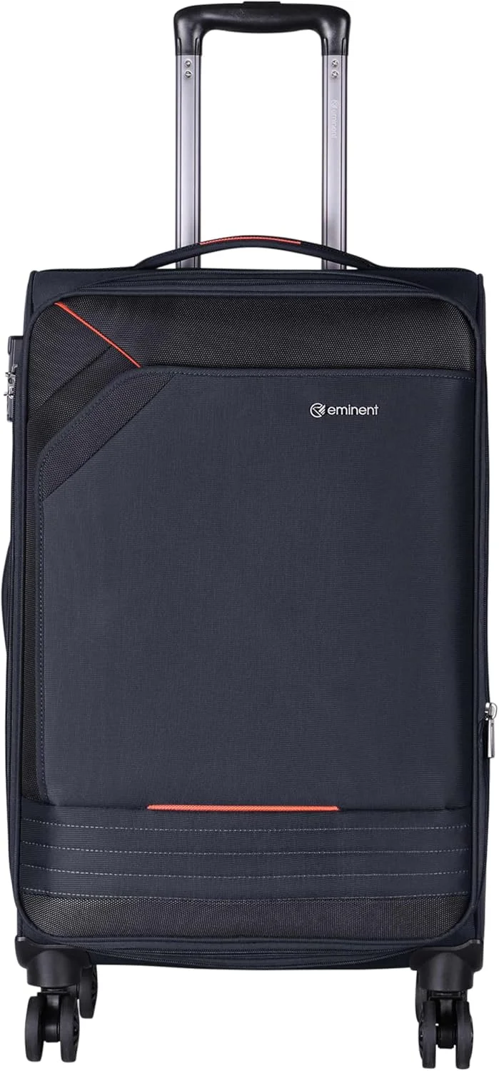 چمدان چرخدار نرم و سبک وزن ایمیننت، مناسب برای همه، با قابلیت افزایش فضا، 4 چرخ دوبل گردان، قفل TSA و زیپ ایمن، مدل E777SZ (ست 3 عددی، مشکی)