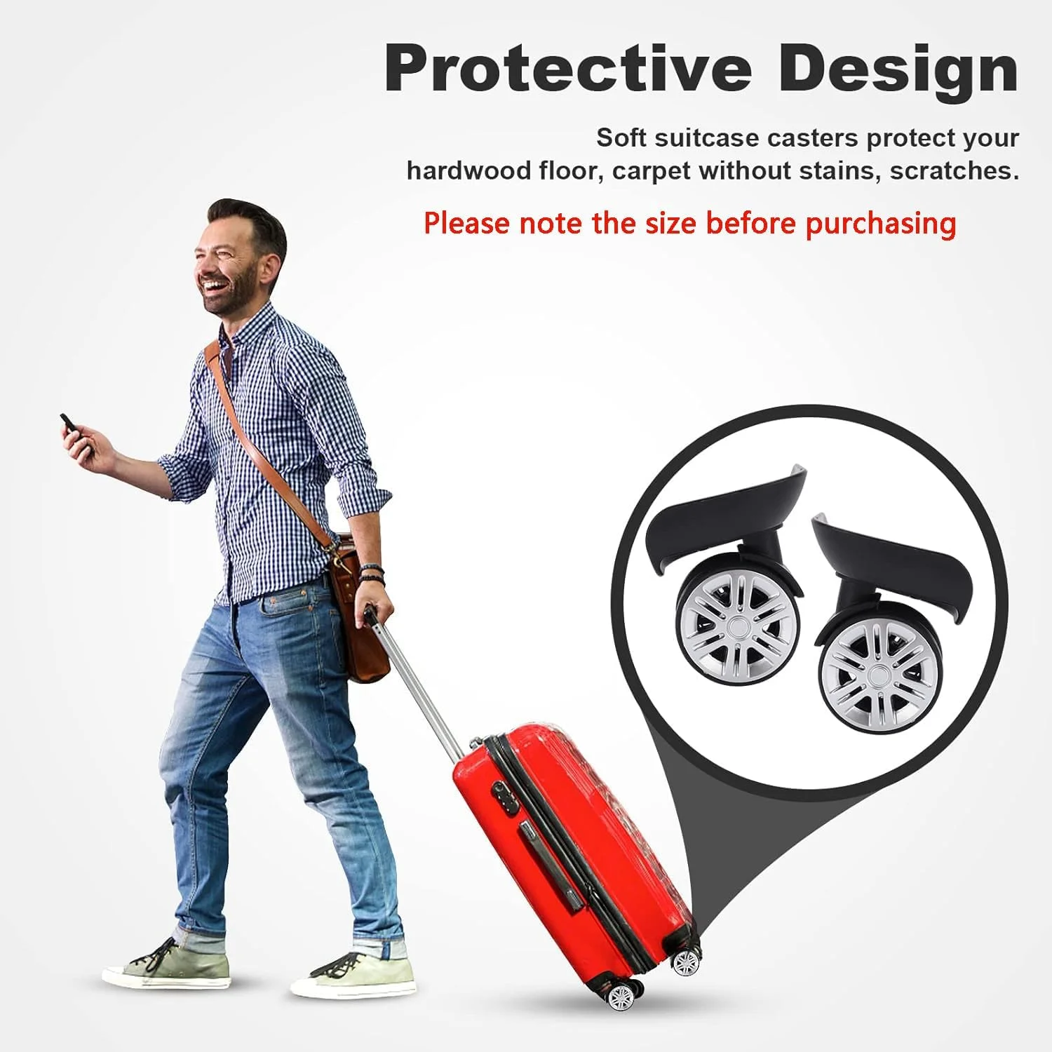 چرخ های جایگزین چمدان ELECDON، 1 جفت چرخ های اسپینر چمدان جایگزین، چرخ های چرخشی چمدان قطعات تعمیر چرخ چمدان برای لوازم جانبی چمدان