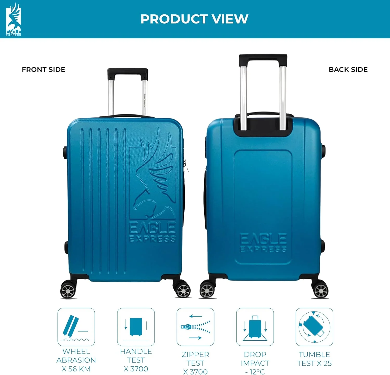 ترولی سخت ABS عالی سایز 24 اینچ آبی