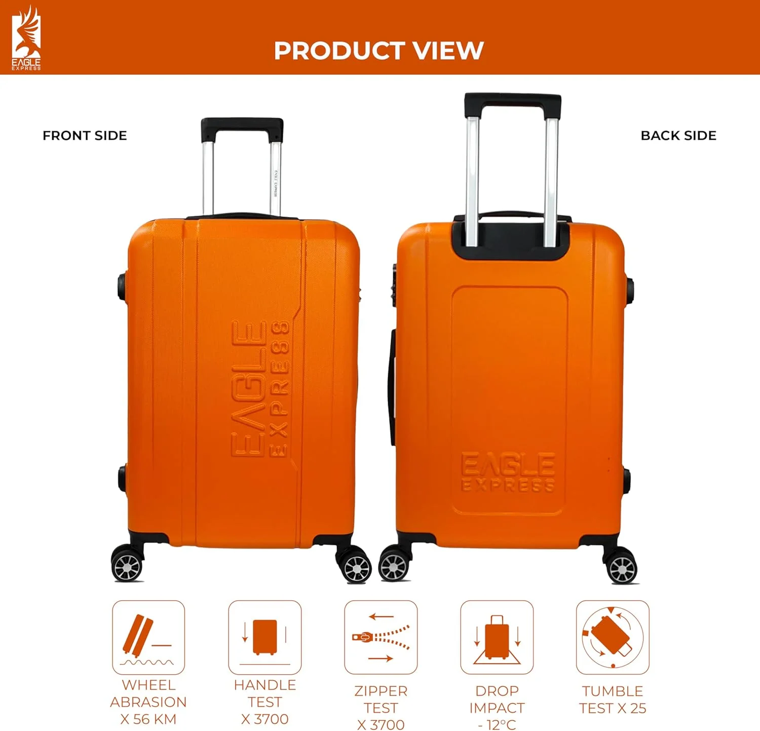 چمدان چرخ‌دار سخت ای‌بی‌اس پاترون سایز ۲۴ اینچ - نارنجی