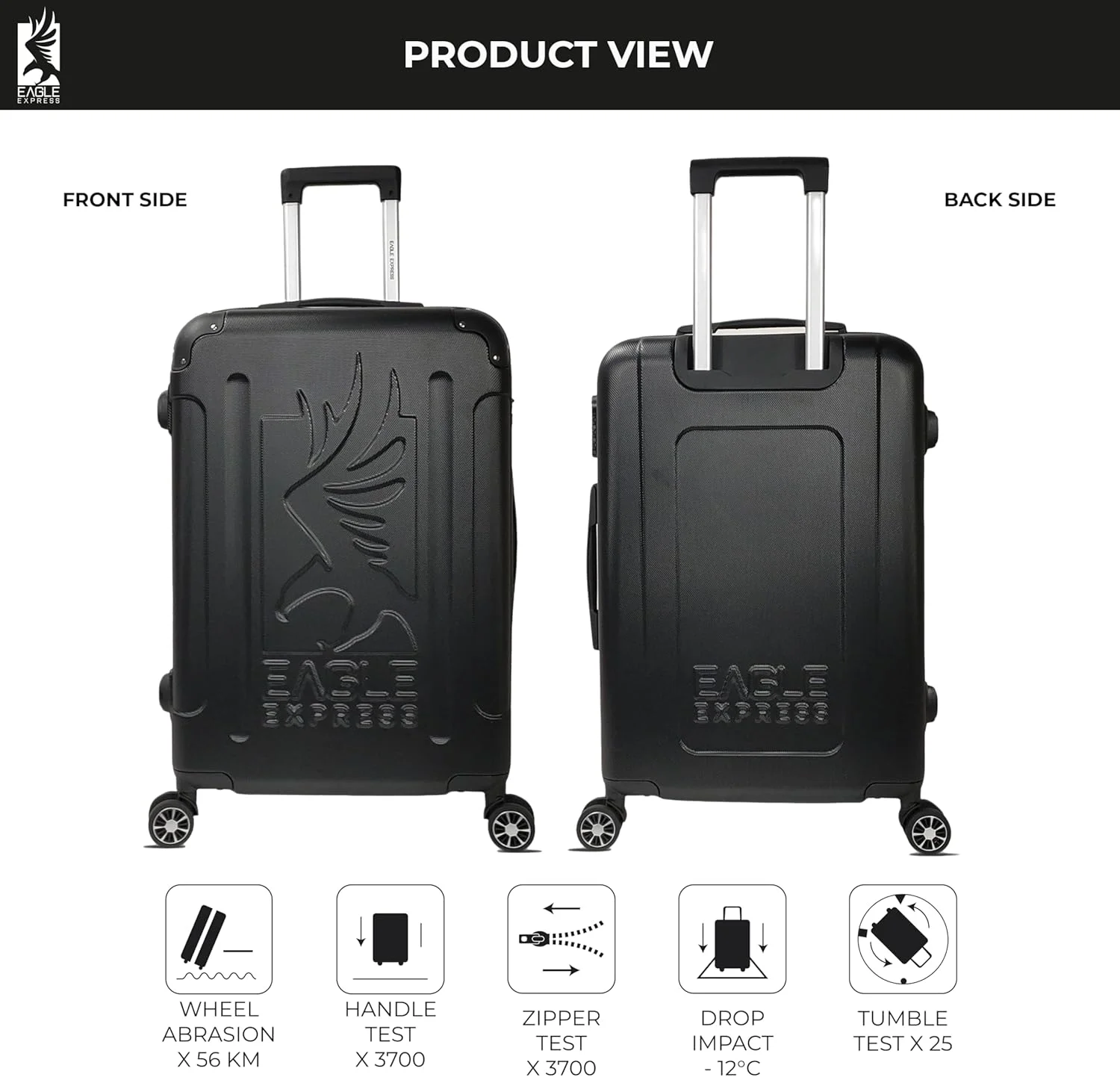 چمدان سخت ABS محافظ سایز ۲۴ اینچ مشکی