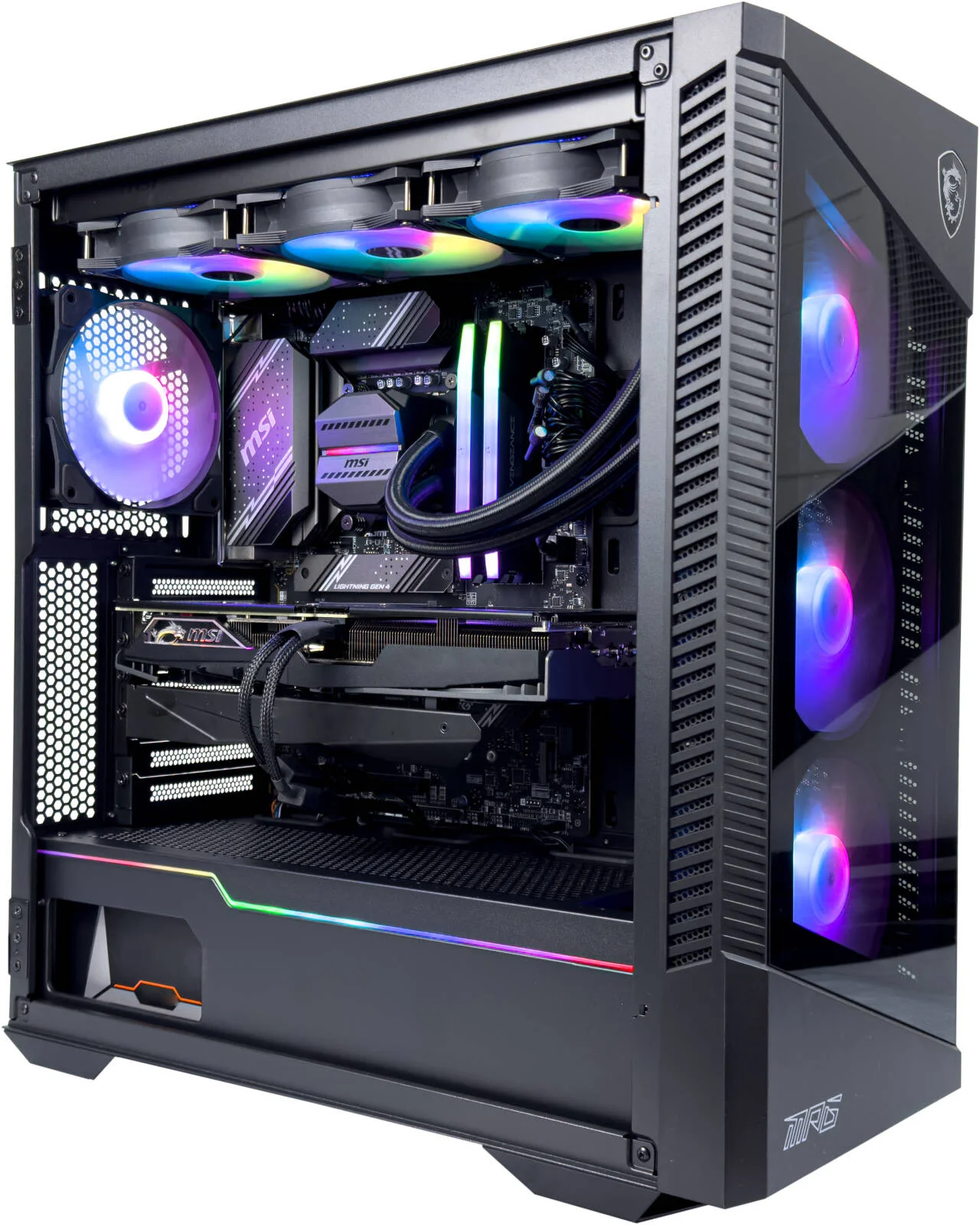 کامپیوتر گیمینگ تایتان - AMD Ryzen 7 7800X3D با 20 هسته و 28 رشته، AMD Radeon RX 9070 XT با 16 گیگابایت حافظه، 32 گیگابایت رم DDR5 با فرکانس 6400 مگاهرتز، 1 ترابایت SSD Gen 5، منبع تغذیه 850 وات Gold، خنک کننده مایع 360 میلی متری، Wi-Fi + BT