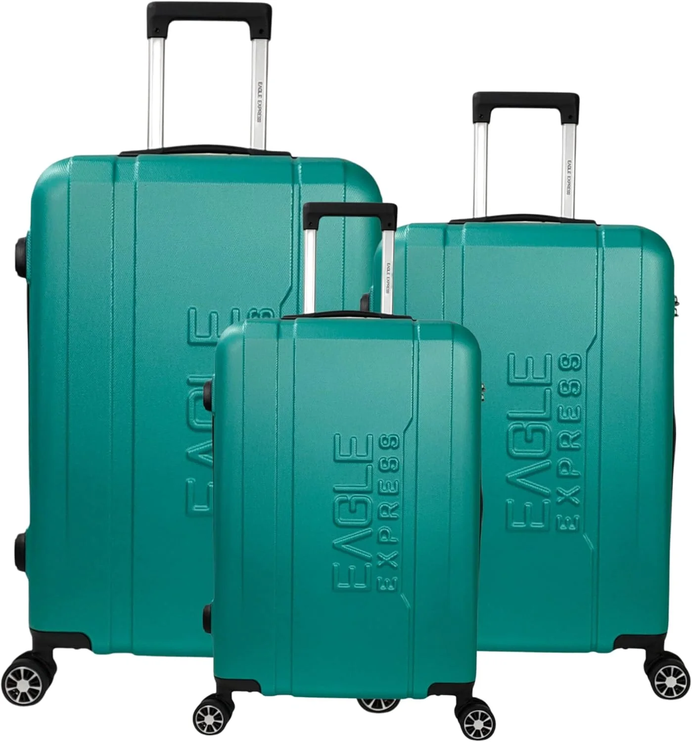 ست سه تایی چمدان سخت ABS پاترون سایزهای 20، 24 و 28 اینچ - آبی دریایی