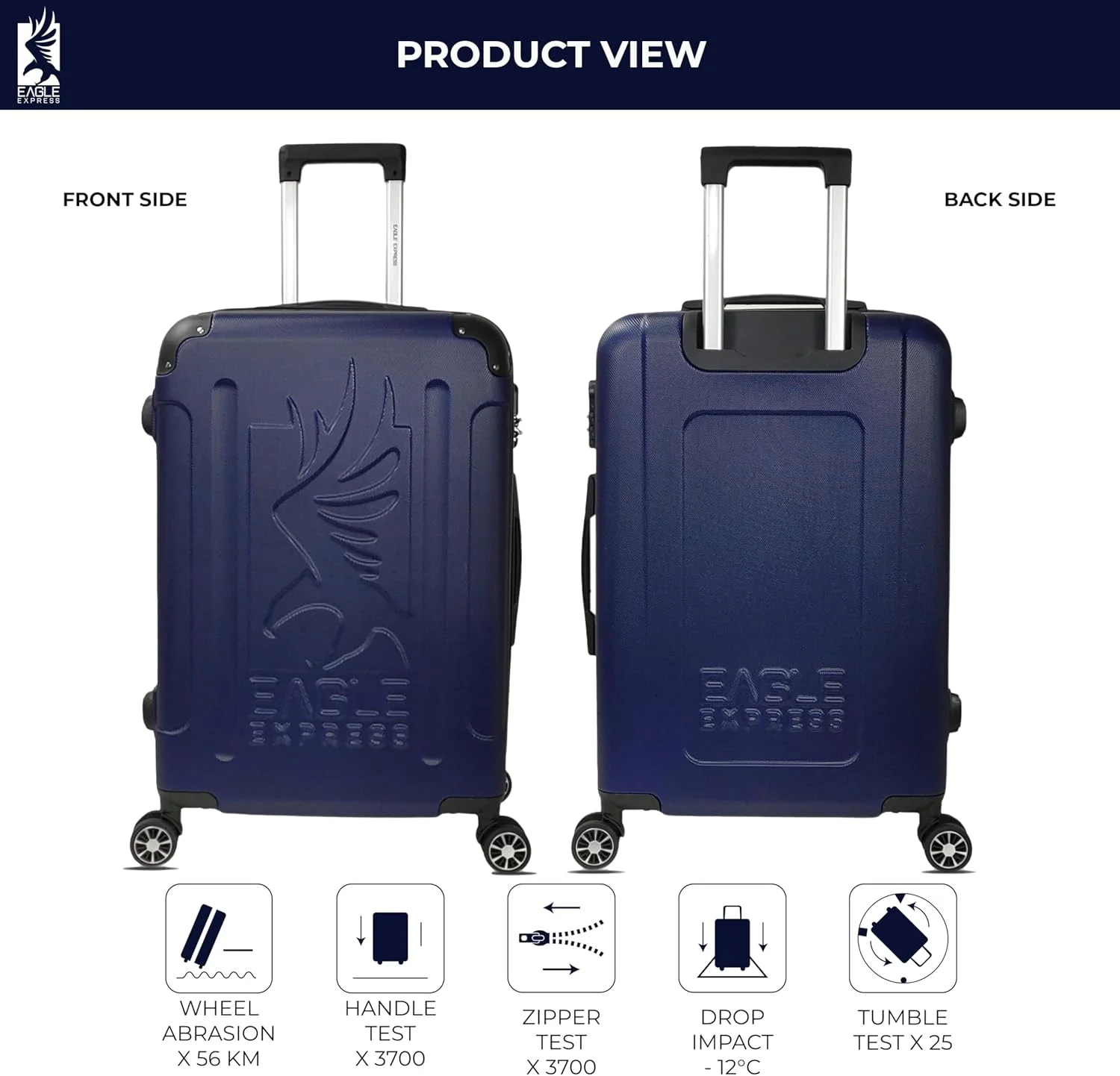 چمدان سخت ABS محافظ سایز ۲۴ اینچ سرمه ای