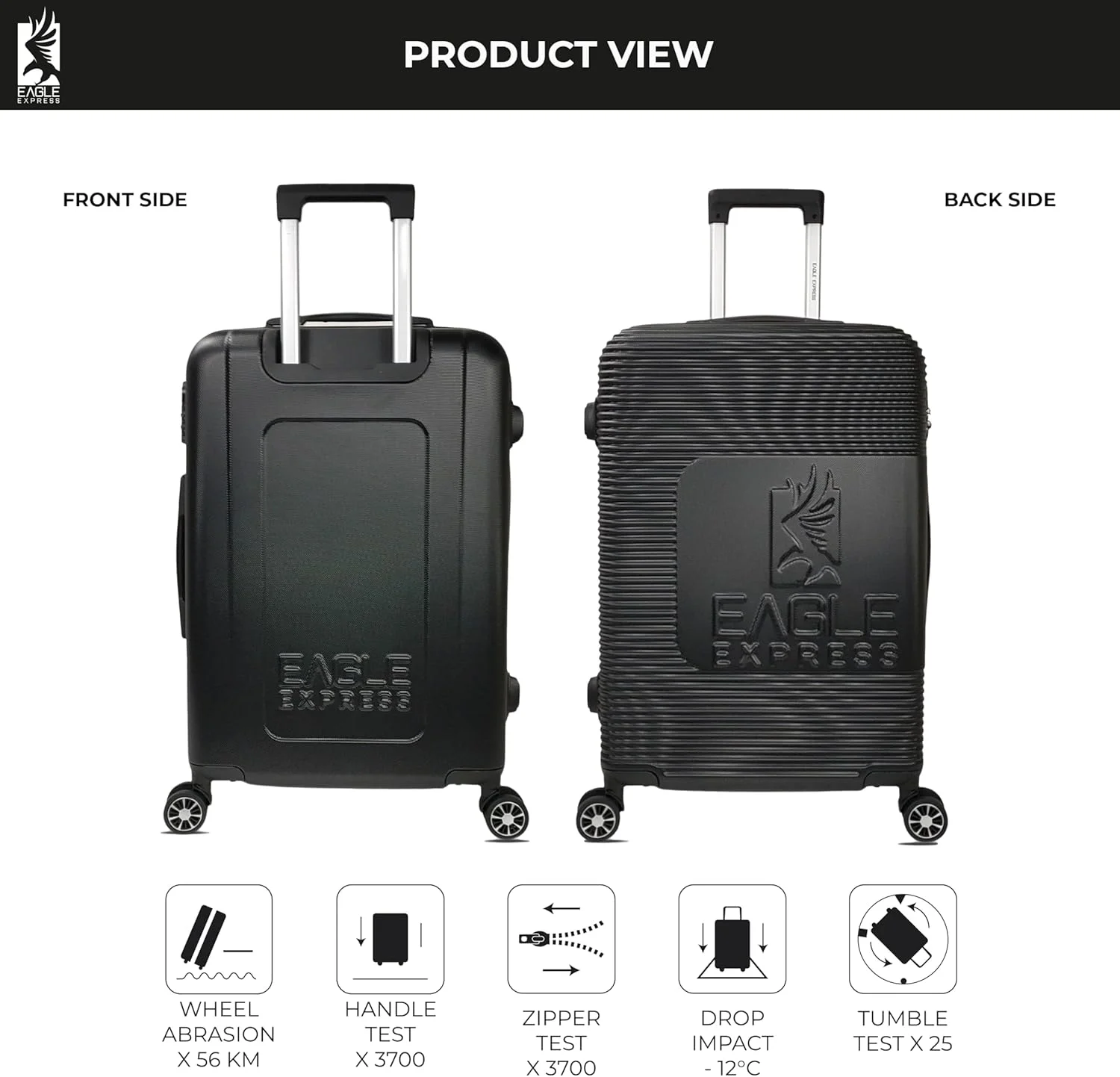 چمدان چرخ‌دار سخت ABS هوریزون، سایز 28 اینچ، مشکی