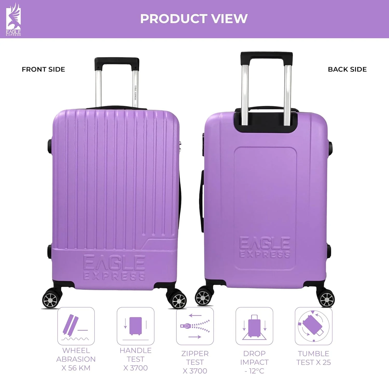 ترولی سخت فیوژن ABS سایز 20 اینچ - رنگ ارکیده