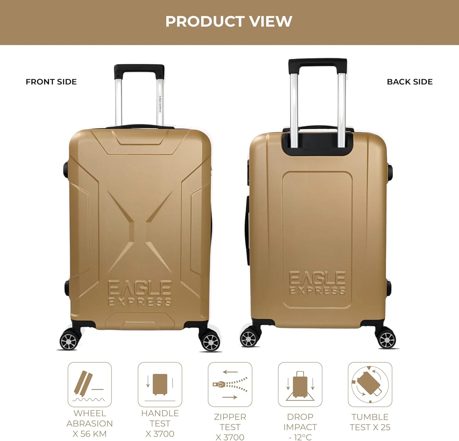 ترولی سخت ABS اکسپدیشن سایز 24 اینچ طلایی