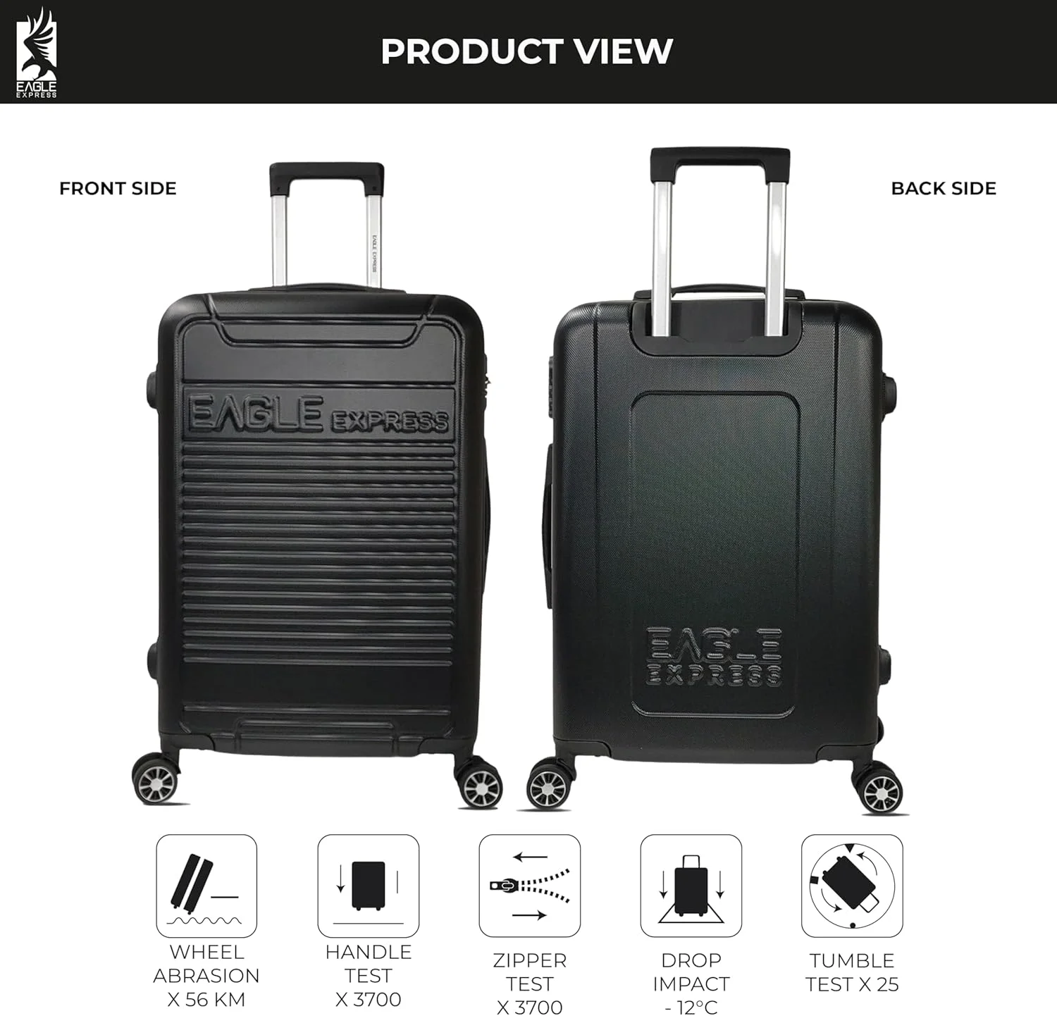چمدان سخت ABS مدل DEFENDER ایگل اکسپرس، سایز ۲۴ اینچ، مشکی