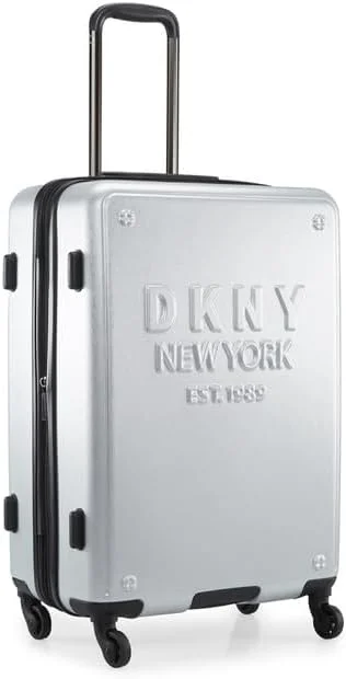 چمدان سخت نیویورکر DKNY، جنس ABS، رنگ نقره‌ای، سایز 24 اینچ