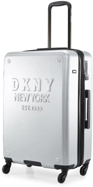 چمدان سخت نیویورکر DKNY، جنس ABS، رنگ نقره‌ای، سایز 24 اینچ