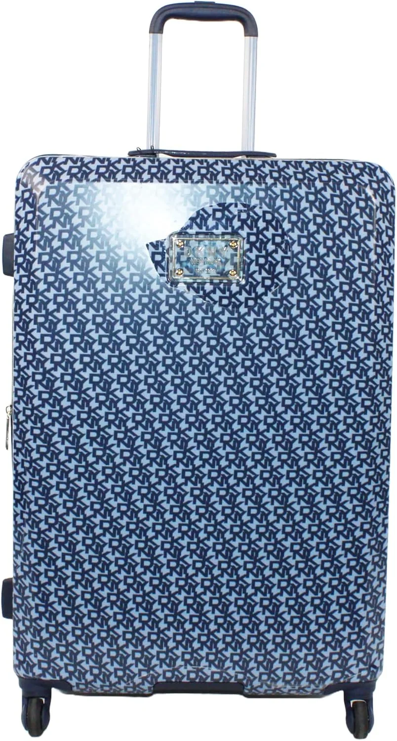 چمدان سخت بدنه چرخ دار DKNY Signature HS مناسب برای آقایان و بانوان | ABS فوق سبک با چرخ های اسپینر 4 چرخ دوبل (آبی ASHLEY/نیلی، 28 اینچ)