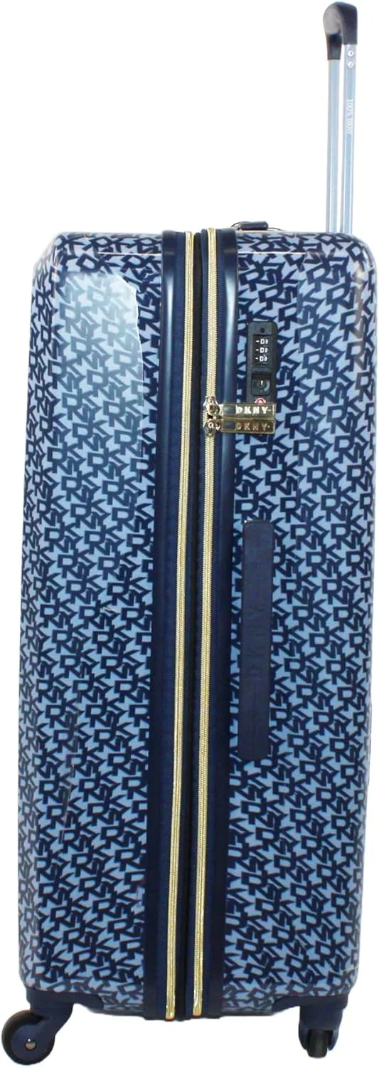 چمدان سخت بدنه چرخ دار DKNY Signature HS مناسب برای آقایان و بانوان | ABS فوق سبک با چرخ های اسپینر 4 چرخ دوبل (آبی ASHLEY/نیلی، 28 اینچ)