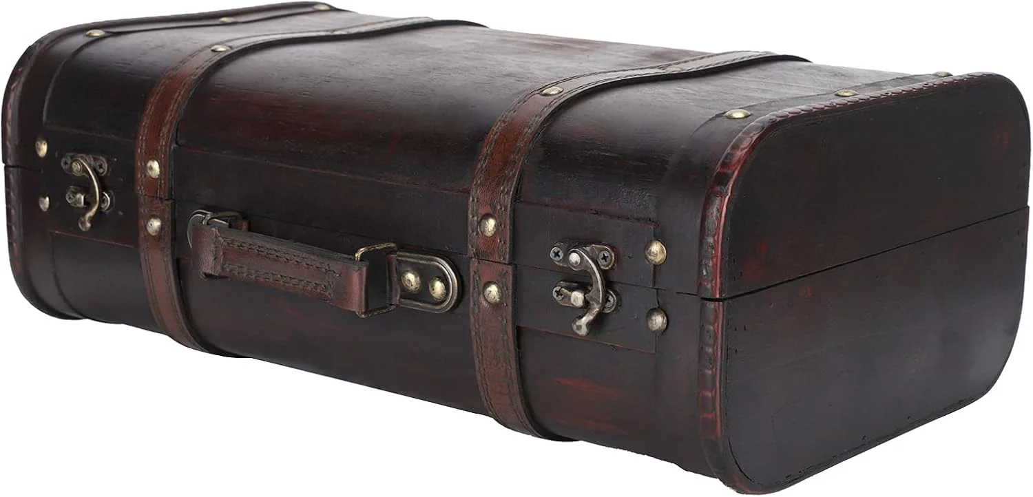 چمدان چوبی، چمدان قدیمی، چوبی قابل حمل زیبا برای وسایل تزئینی عکاسی، جعبه استودیو عکس مردانه و زنانه