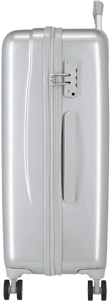 چمدان دیزنی 100 میکی استیمبوت خاکستری متوسط 48x70x26 سانتی متر ABS سخت قفل TSA داخلی 81 لیتر 2 کیلوگرم 4 چرخ دوبل، خاکستری، یک سایز، چمدان متوسط