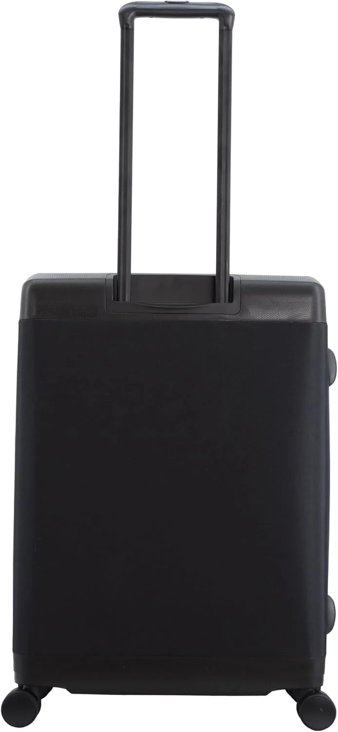 چمدان سایز متوسط دیسکاوری موشن از جنس پلی استر و PP، مشکی، بادوام، سبک وزن، نشکن، دارای 4 چرخ دوبل و قفل ترکیبی (سایز 24 اینچ).