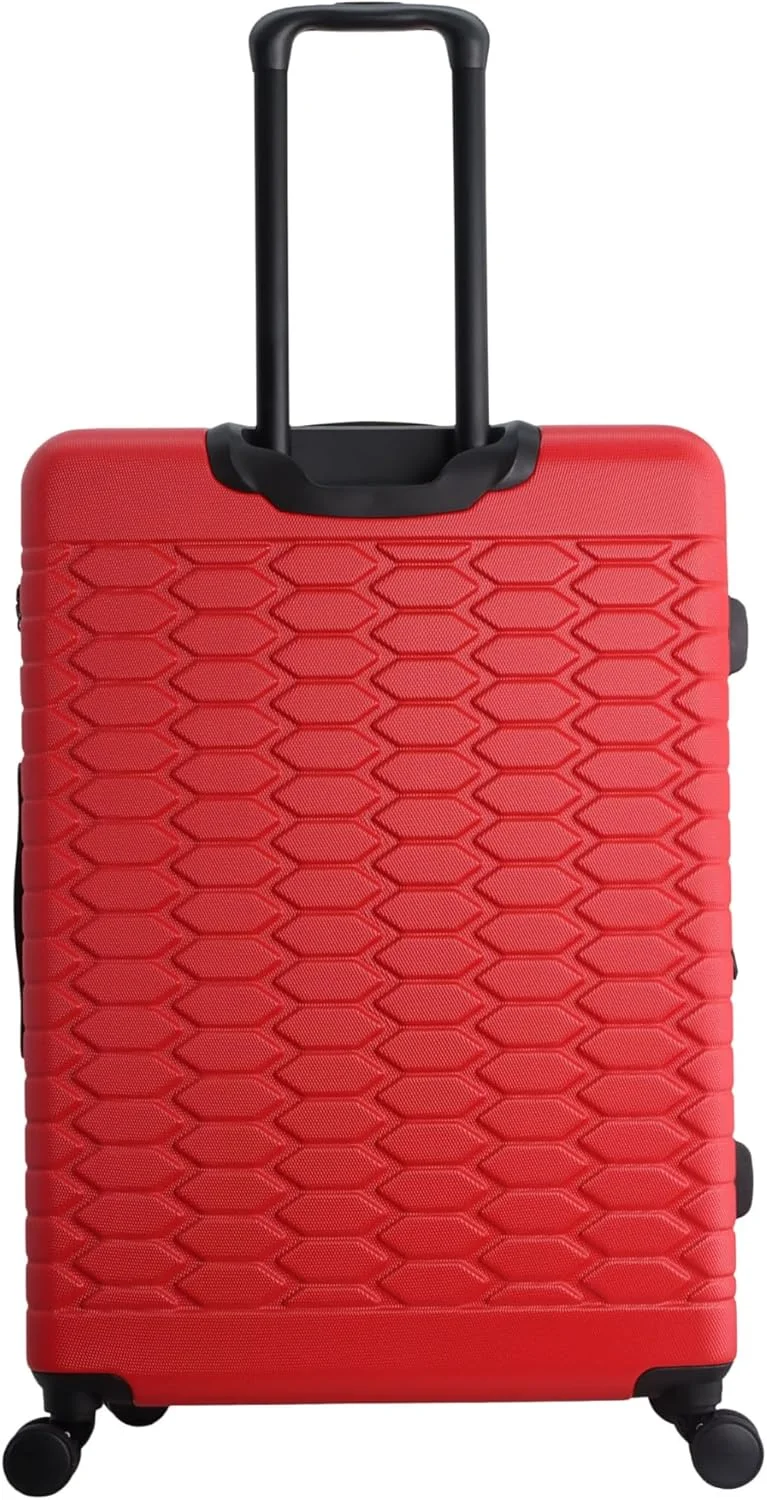 چمدان بزرگ سایز دیسکاوری مدل Reptile با بدنه سخت ABS، چمدان بادوام، سبک و قابل افزایش حجم، دارای 4 چرخ دوبل و قفل ترکیبی (سایز 28 اینچ)، قرمز
