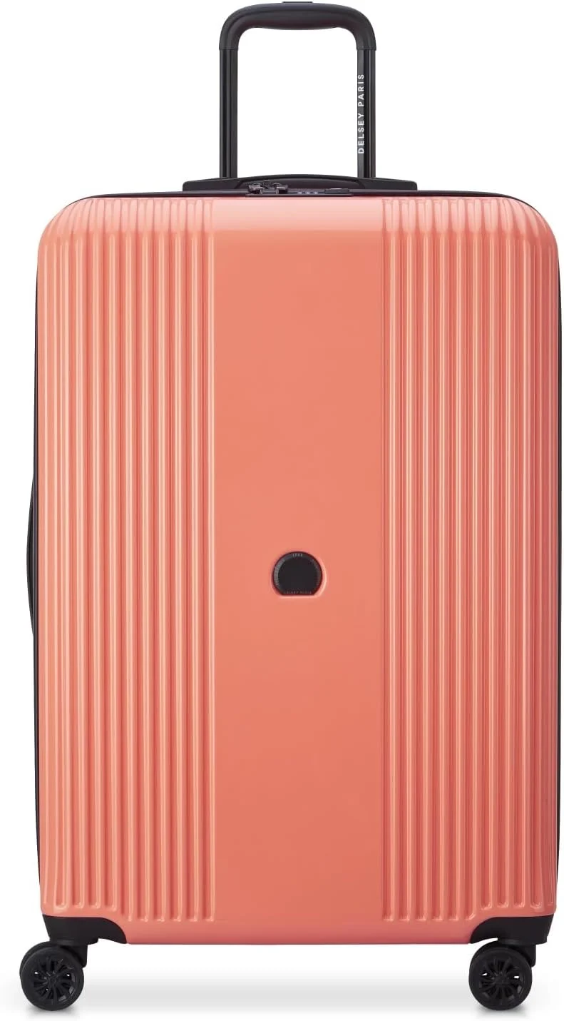 چمدان اوفه لی ۸۲ سانتی متر ۴ چرخ دوبل صورتی مرجانی - براق