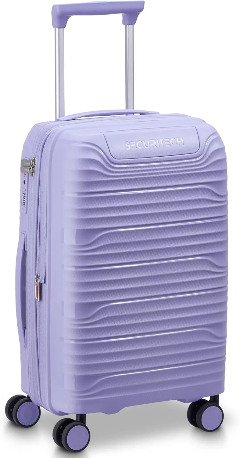 چمدان کابین چرخ‌دار دولبه گسترش‌پذیر DELSEY PARIS Securitech By Dune، 55 سانتی‌متر، بنفش
