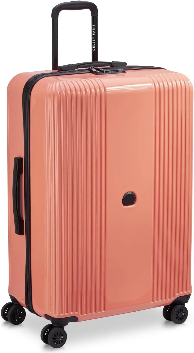 چمدان اوفه لی ۸۲ سانتی متر ۴ چرخ دوبل صورتی مرجانی - براق