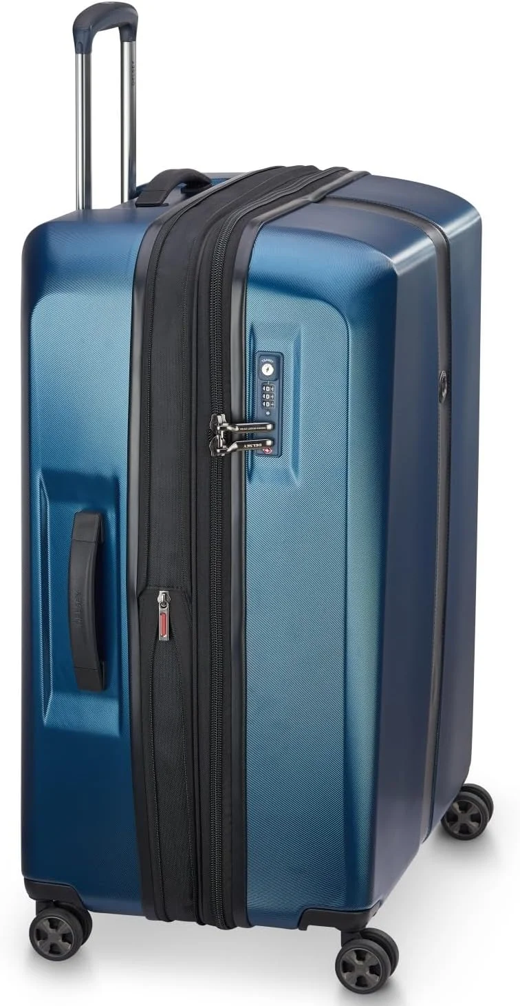 چمدان چرخ‌دار کابین سایز 70 سانتی‌متری دولسی پاریس مدل Promenade Hard 2.0 با 4 چرخ دوبل و قابلیت افزایش حجم - آبی