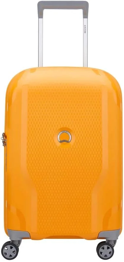 چمدان کابین چرخ دوبل تلسکوپی قابل گسترش 55 سانتی‌متری دلسه پاریس مدل Clavel بازیافتی - زرد