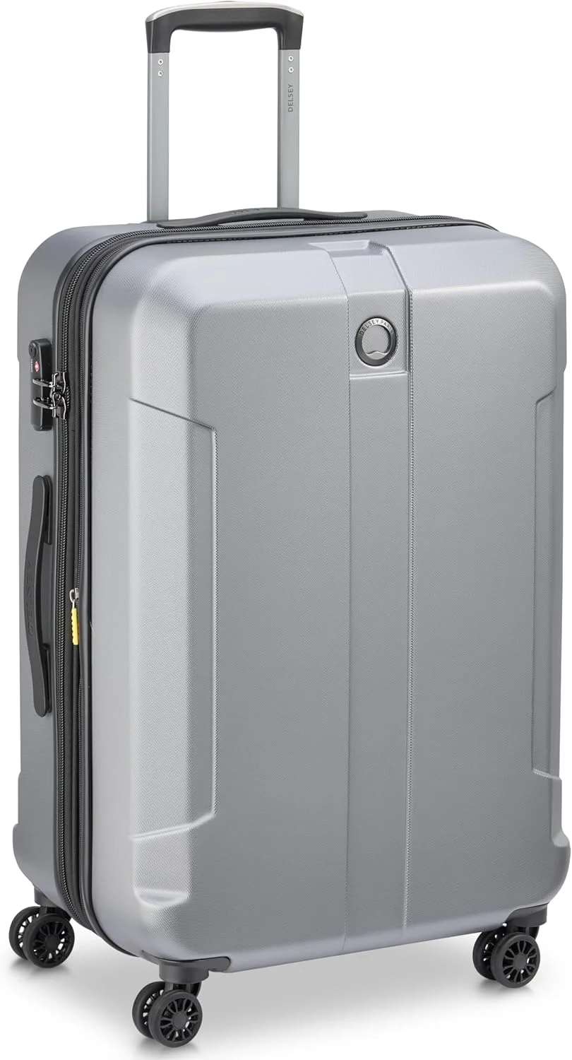 چمدان کابین سایز 61 سانتی متری دلسی مدل Depart با بدنه سخت، 4 چرخ و قابلیت افزایش حجم - خاکستری - 00314580501