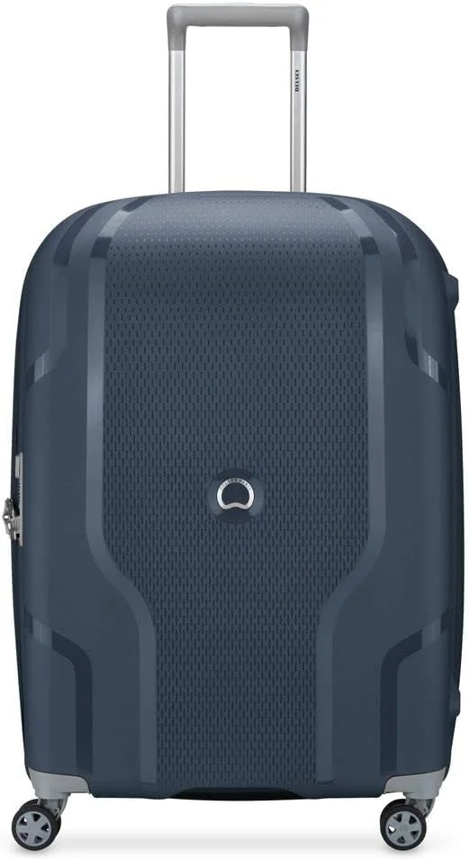 چمدان سخت Clavel دلسی سایز 71 سانتی متر، دارای قابلیت افزایش حجم و 4 چرخ دوبل، مناسب برای سفرهای هوایی - آبی جین - 00384582002