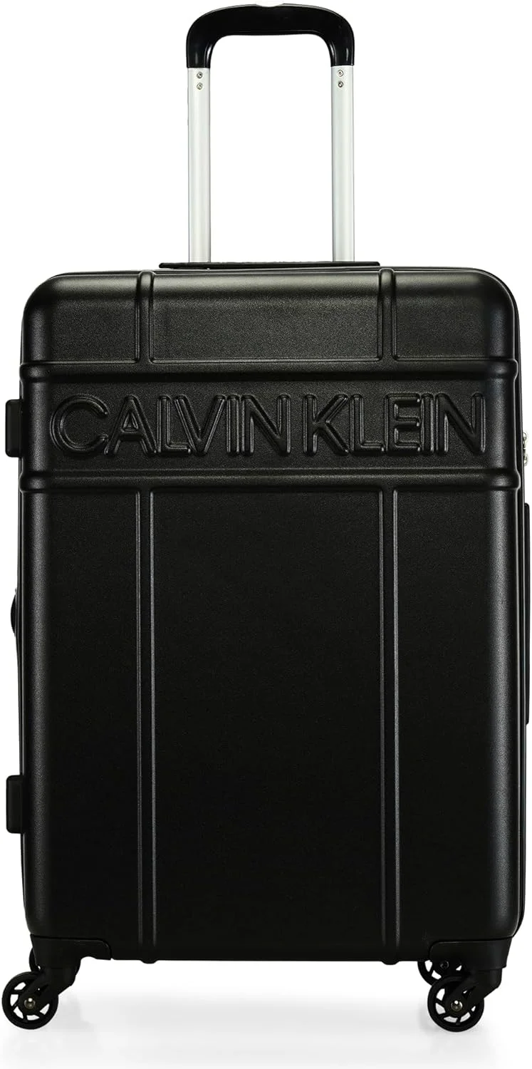 چمدان چرخ‌دار سخت CONTROL، ABS فوق‌العاده سبک، 4 چرخ دوبل (مشکی، سایز 24 اینچ)