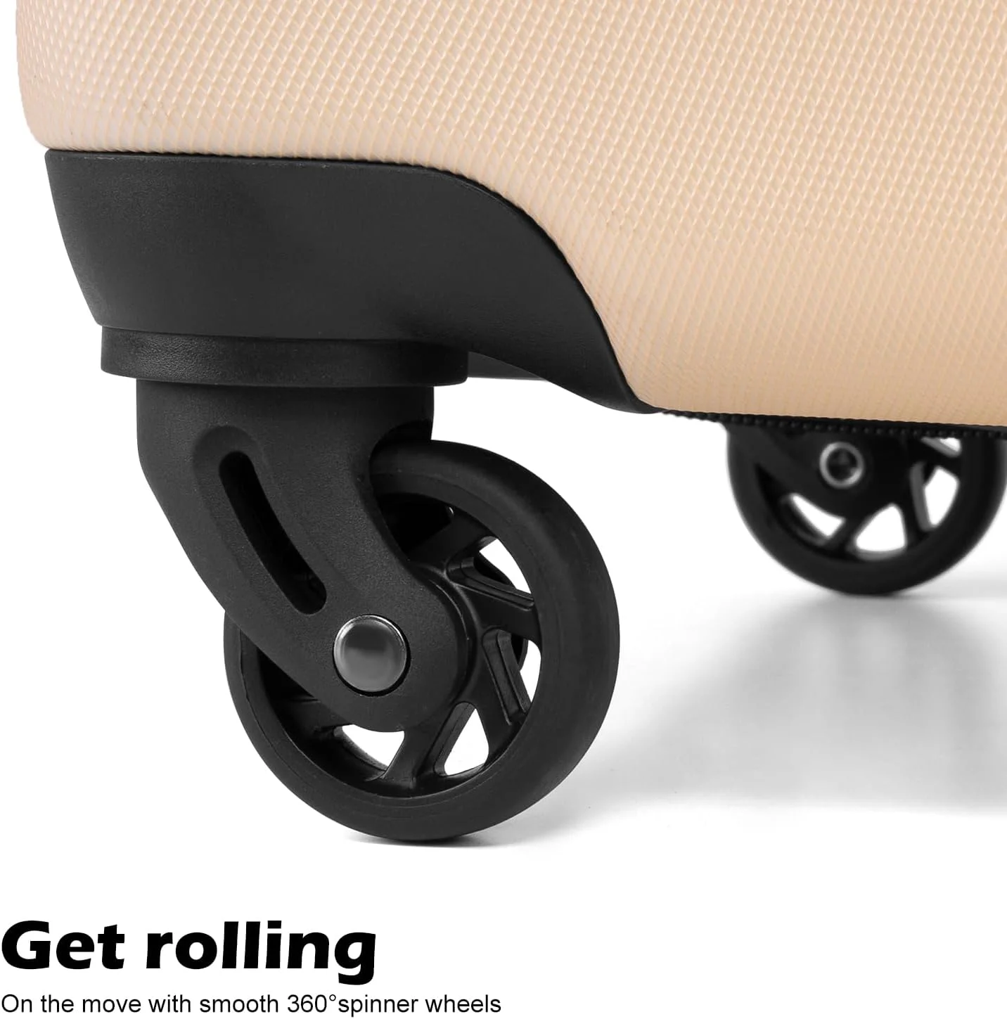 ست چمدان 3 تکه کولایف، کیف مسافرتی دستی، ABS سبک وزن، بدنه سخت، سایزهای 20، 24 و 28 اینچ، دارای قفل مورد تایید TSA و 4 چرخ گردان بادوام (شامپاینی، 3 تکه)