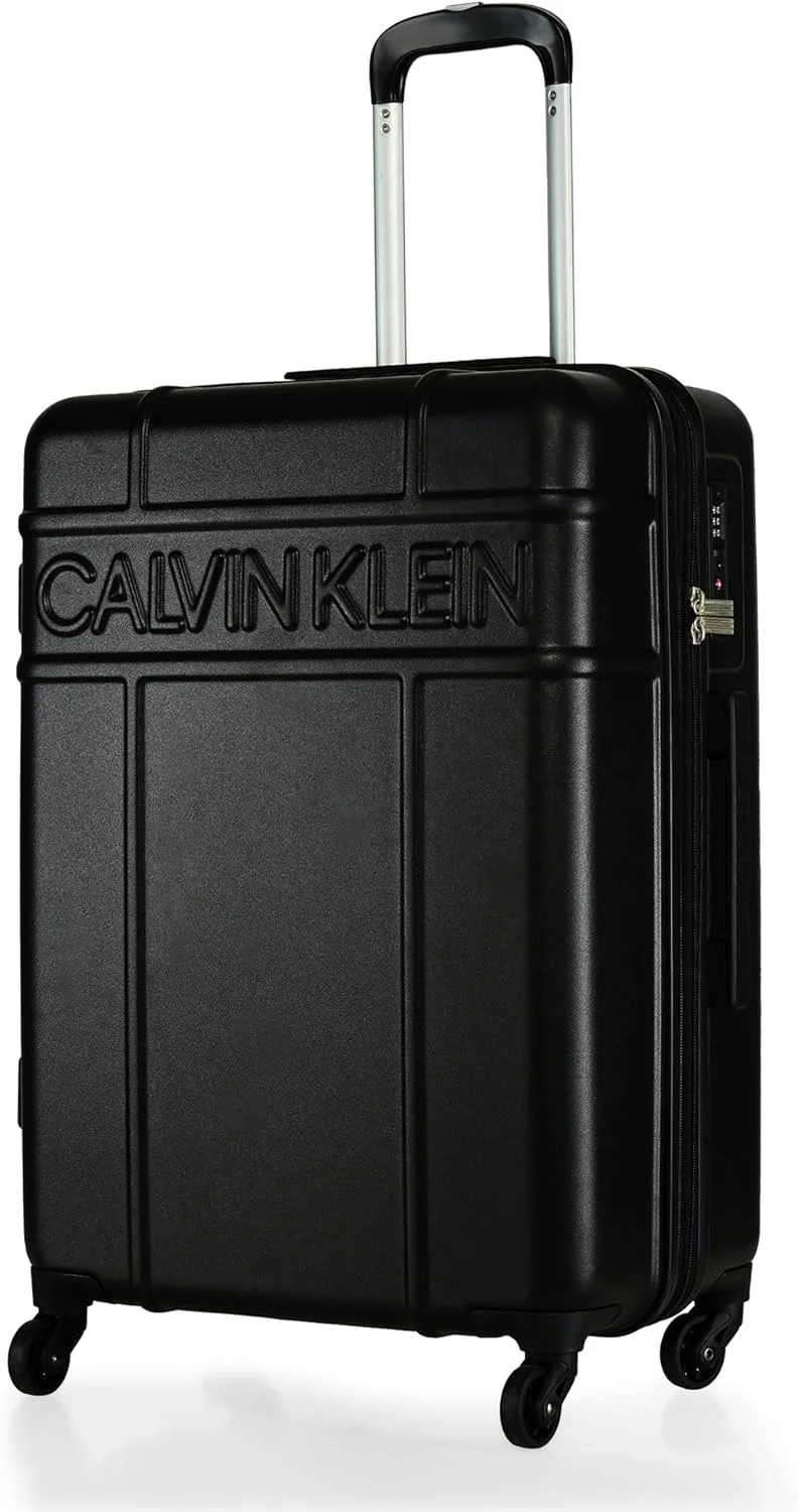 چمدان چرخ‌دار سخت CONTROL، ABS فوق‌العاده سبک، 4 چرخ دوبل (مشکی، سایز 24 اینچ)