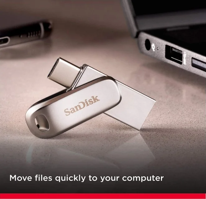 فلش مموری دوگانه SanDisk Ultra Luxe با ظرفیت 1 ترابایت، رابط USB Type-C، سرعت خواندن ترتیبی تا 150 مگابایت بر ثانیه، رابط USB 3.1 Gen 1، نقره ای | SDDDC4-1T00-G46 فلش مموری دوگانه SanDisk Ultra Luxe با ظرفیت 1 ترابایت، رابط USB Type-C، سرعت خواندن ترتیبی تا 150 مگابایت بر ثانیه، رابط USB 3.1 Gen 1، نقره ای | SDDDC4-1T00-G46