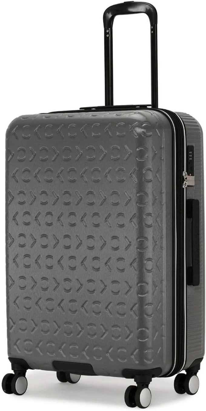 چمدان چرخ‌دار سخت‌بدنه با قابلیت کنترل پرواز، ABS فوق‌العاده سبک، 4 چرخ دوبل (خاکستری گرانیتی، سایز 20 اینچ)