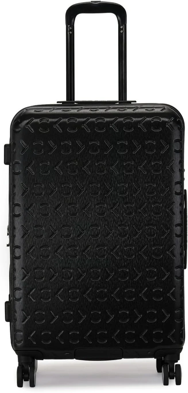 چمدان چرخ‌دار سخت‌پوشه کنترل پرواز، ABS فوق‌العاده سبک، 4 چرخ دوبل (مشکی، 24 اینچ)