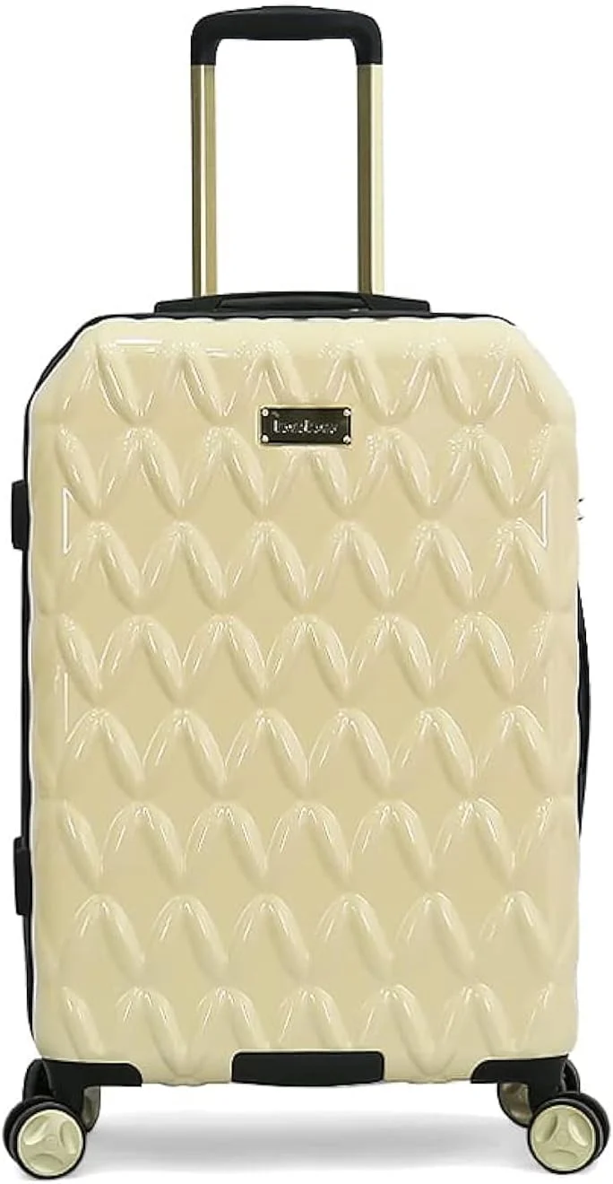 چمدان سخت تایرای بِ بِ، چرخشی، سبک و قابل افزایش حجم با قفل TSA (بژ، سایز 24 اینچ)