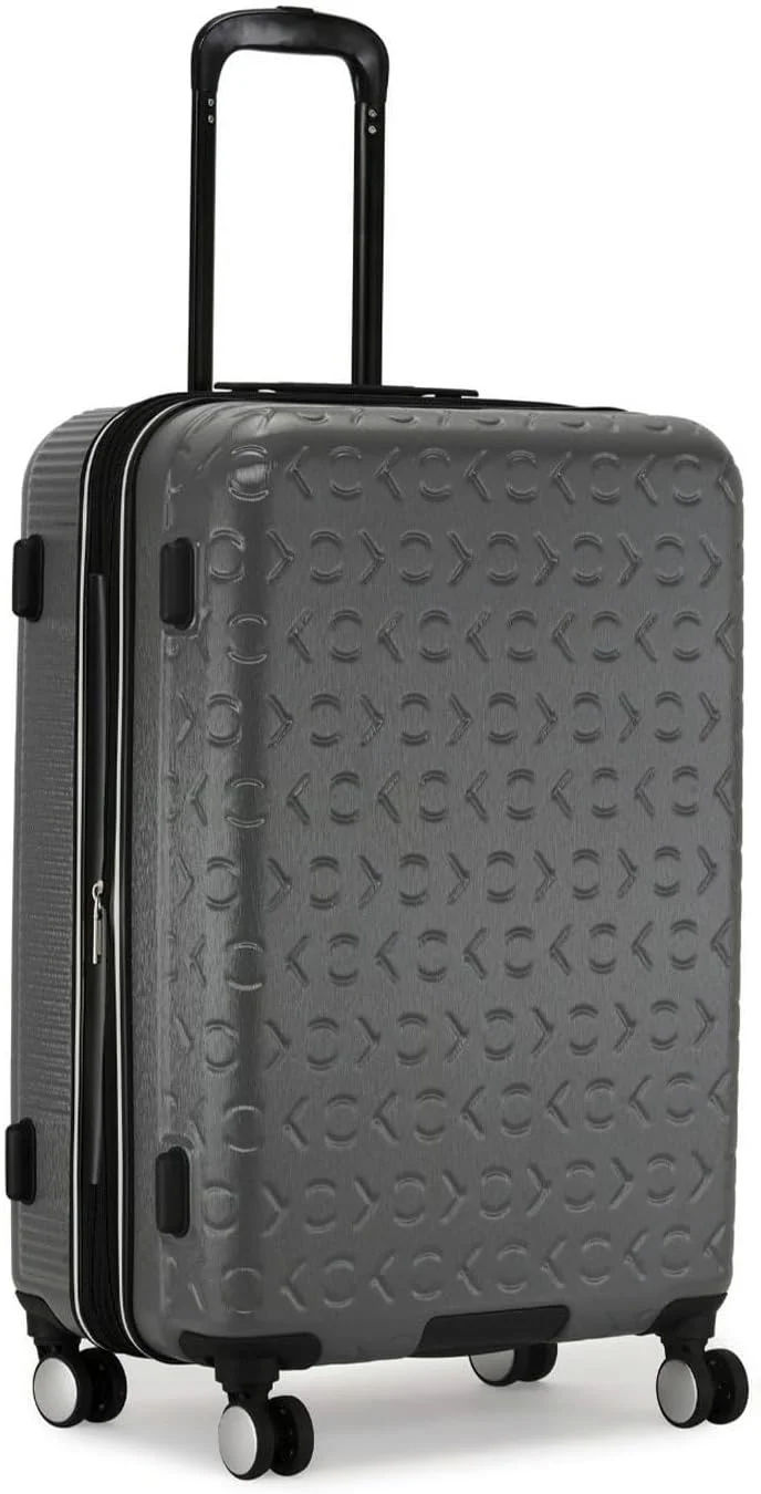 چمدان چرخ‌دار سخت‌بدنه با قابلیت کنترل پرواز، ABS فوق‌العاده سبک، 4 چرخ دوبل (خاکستری گرانیتی، سایز 20 اینچ)