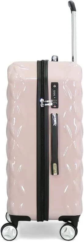 مجموعه چمدان های BEBE TIARA، چمدان چرخشی سبک وزن و قابل افزایش حجم با قفل TSA (صورتی رُز، سایز 24 اینچ)