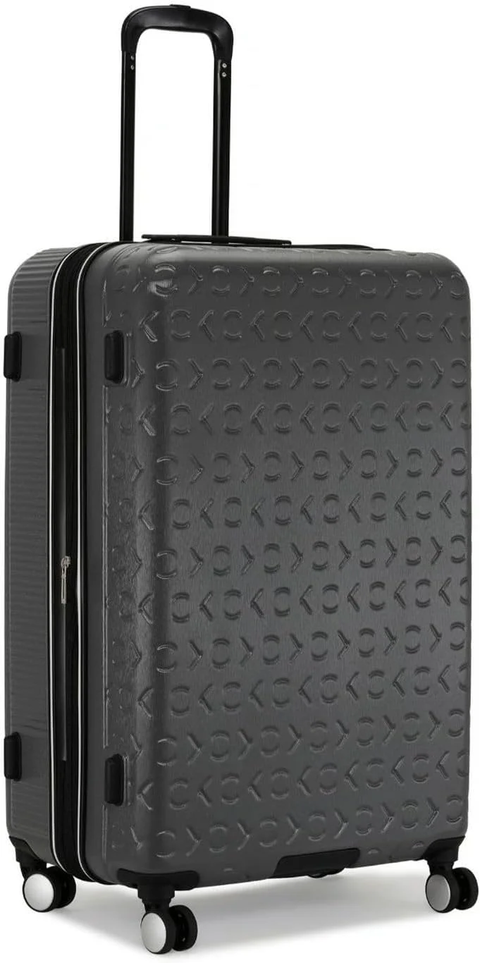 چمدان چرخ دار سخت بدنه کنترل پرواز، ABS فوق سبک، 4 چرخ دوبل (خاکستری گرانیتی، 28 اینچ)