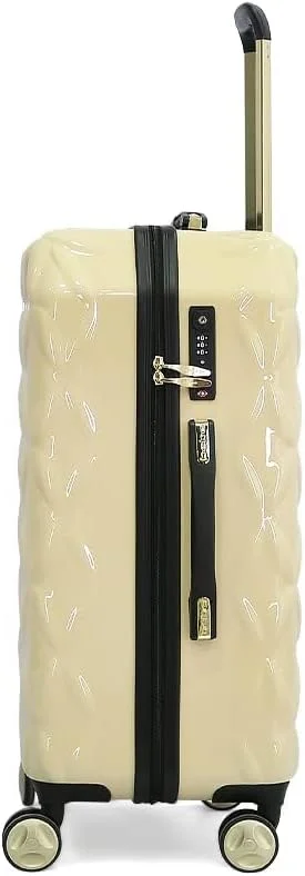 چمدان سخت تایرای بِ بِ، چرخشی، سبک و قابل افزایش حجم با قفل TSA (بژ، سایز 24 اینچ)