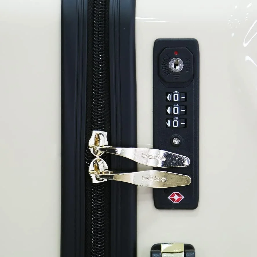 چمدان سخت تایرای بِ بِ، چرخشی، سبک و قابل افزایش حجم با قفل TSA (بژ، سایز 24 اینچ)