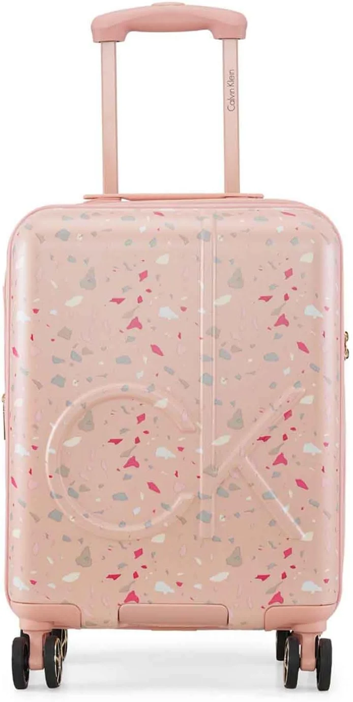 مجموعه چمدان چرخشی سبک وزن کالوین کلاین مدل Terrazzo Island با قفل TSA (صورتی مات، سایز 24 اینچ)