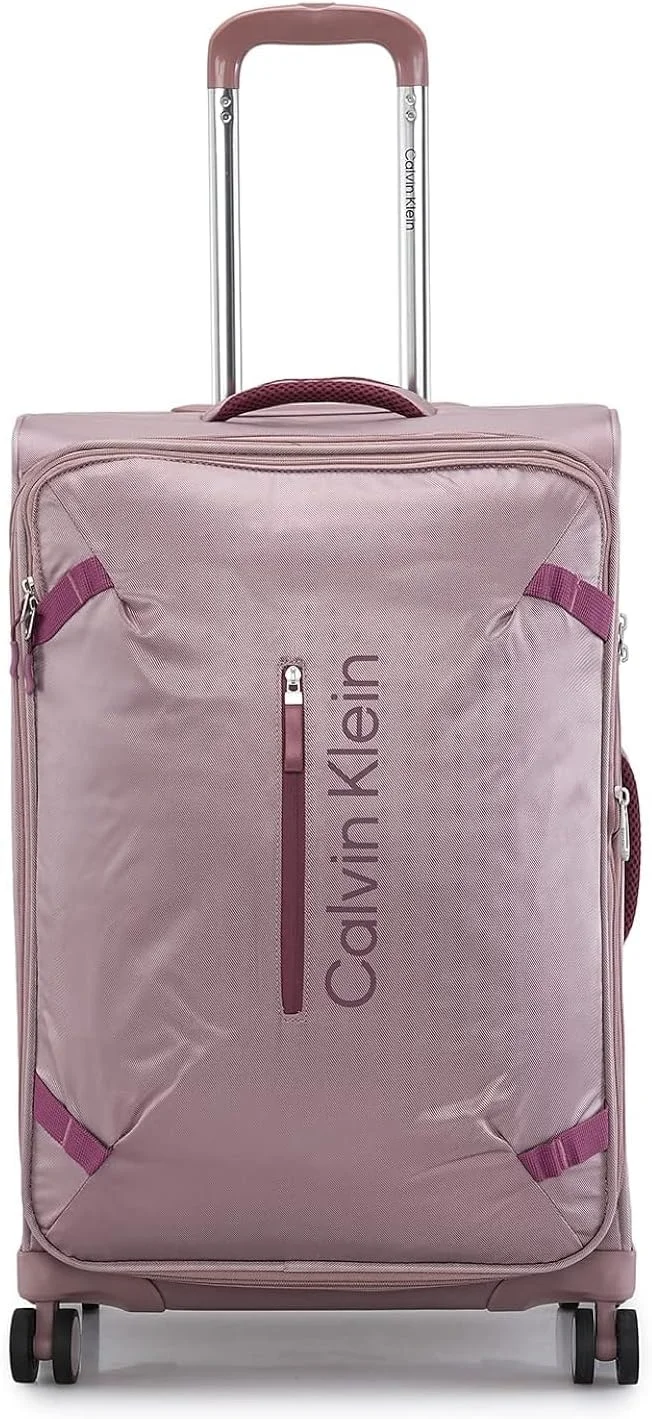 چمدان چرخدار نرم کالوین کلاین Rockaway با جنس پلی استر 900D (صورتی، سایز 24 اینچ)