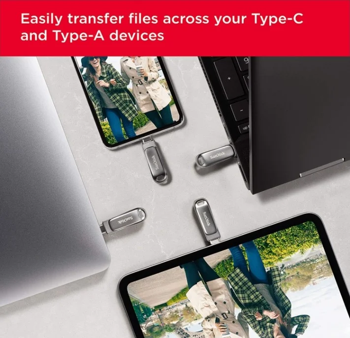 فلش مموری دوگانه SanDisk Ultra Luxe با رابط USB Type-C ظرفیت 32 گیگابایت، سرعت خواندن ترتیبی تا 150 مگابایت بر ثانیه، رابط USB 3.1 Gen 1، نقره ای | SDDDC4-032G-G46 فلش مموری دوگانه SanDisk Ultra Luxe با رابط USB Type-C ظرفیت 32 گیگابایت، سرعت خواندن ترتیبی تا 150 مگابایت بر ثانیه، رابط USB 3.1 Gen 1، نقره ای | SDDDC4-032G-G46