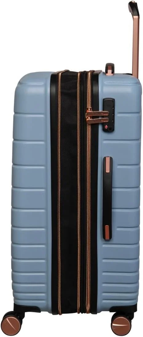 چمدان بزرگ آی تی - چمدان های سخت با چرخ های اسپینر، دسته تلسکوپی و زیپ های ضد گیر (159 لیتر، ست مسافرتی سبک وزن) (مه آبی، بزرگ 31 اینچی)