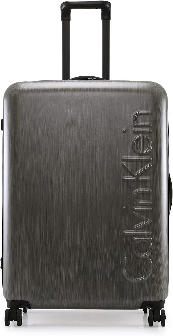 چمدان چرخشی سبک وزن یک تکه کالوین کلاین مدل Southampton ساخته شده از پلی کربنات 100% با قفل TSA (بژ، سایز 28 اینچ)