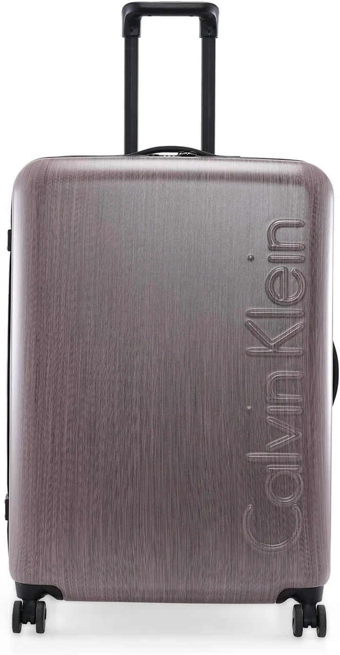 چمدان چرخشی سبک وزن یک تکه HJZWTS Calvin Klein Southampton از جنس پلی کربنات 100% با قفل TSA (صورتی، سایز 28 اینچ)