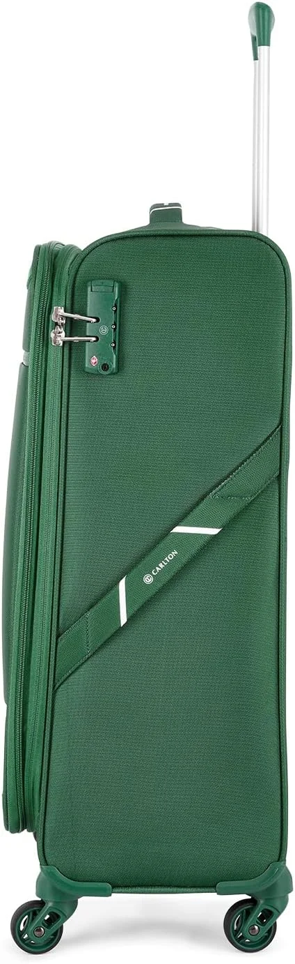 چمدان کابین خلبانی چهار چرخ نرم کارلتون Amberlite، ارتفاع ۵۵ سانتی متر، سبز برگ دار